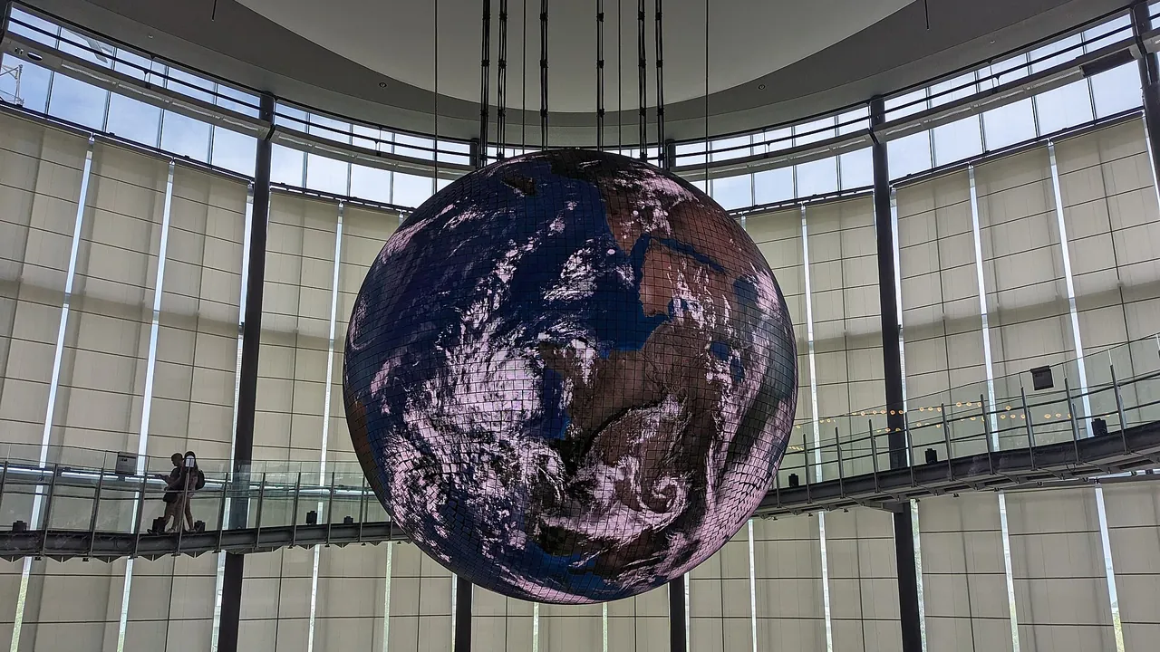 Miraikan Earth globe screen