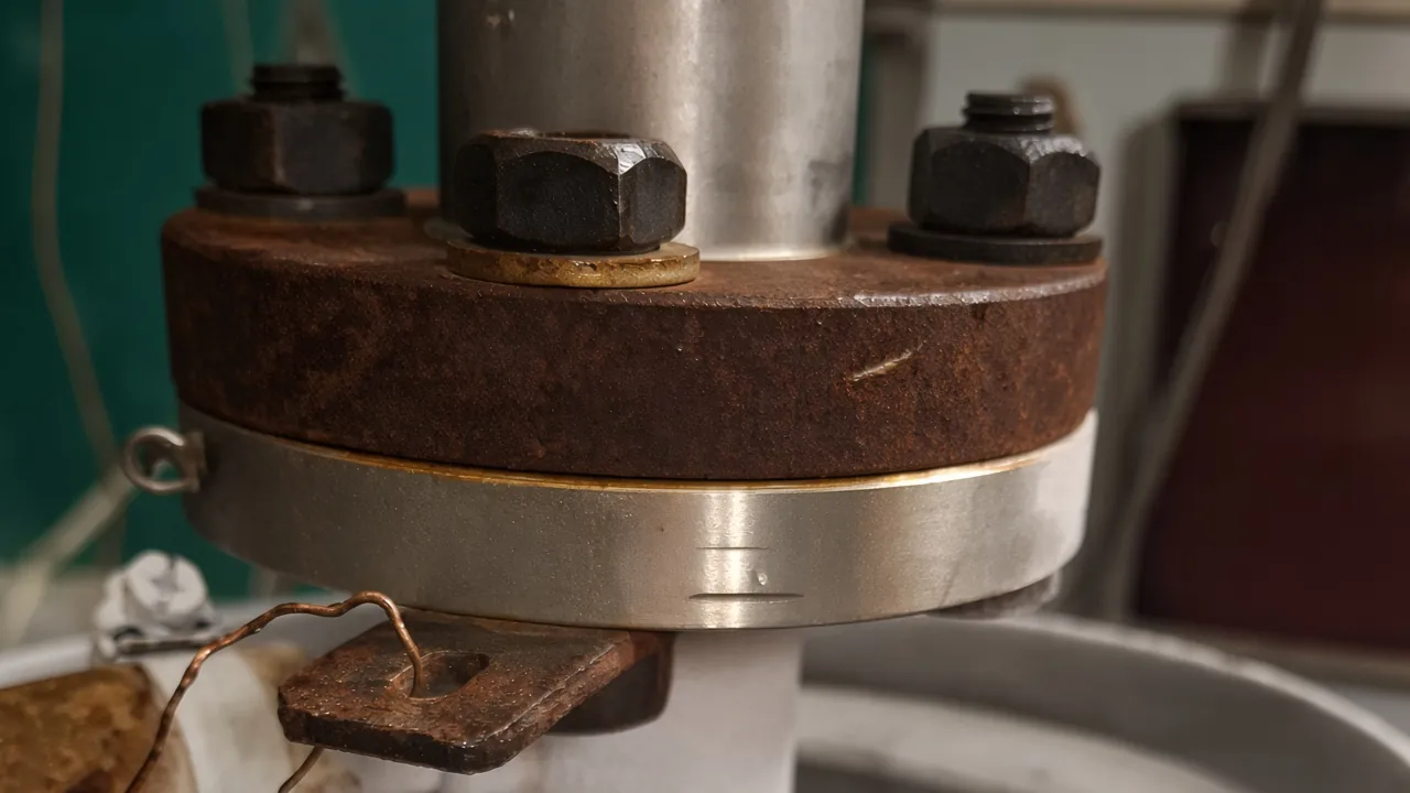 Frosted cryostat of a High-Purity Germanium (HPGe) detector