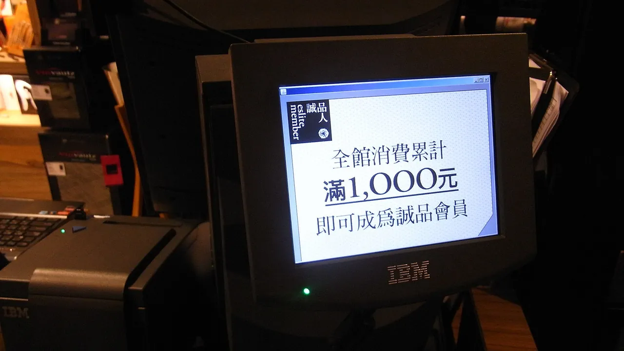 HK Hysan Place Eslite Bookstore Membership HKD requirements IBM China computer screen sign Aug-2012