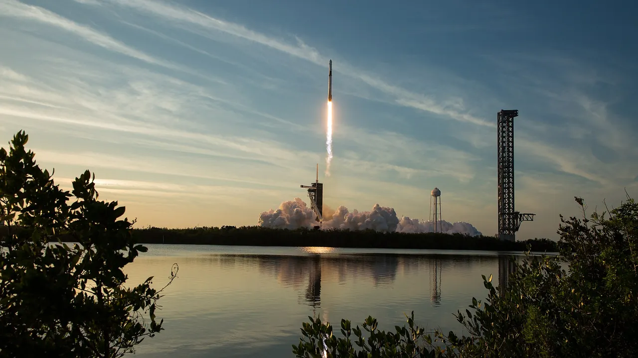 A Falcon 9 rocket carrying the Dragon spacecraft is launched on NASA’s SpaceX Crew-10 mission to the International Space