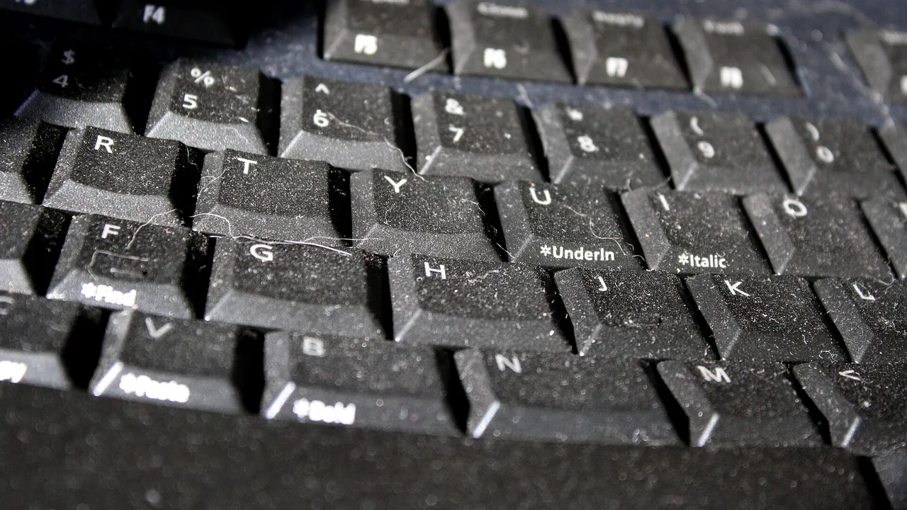Dusty computer keyboard