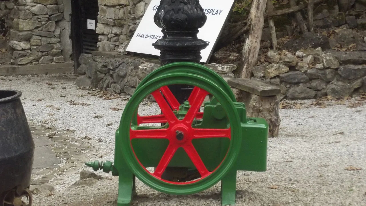 Peak Mines display - National Tramway Museum - Crich - first tram ride on Sheffield 510 - wheel (15193418927)