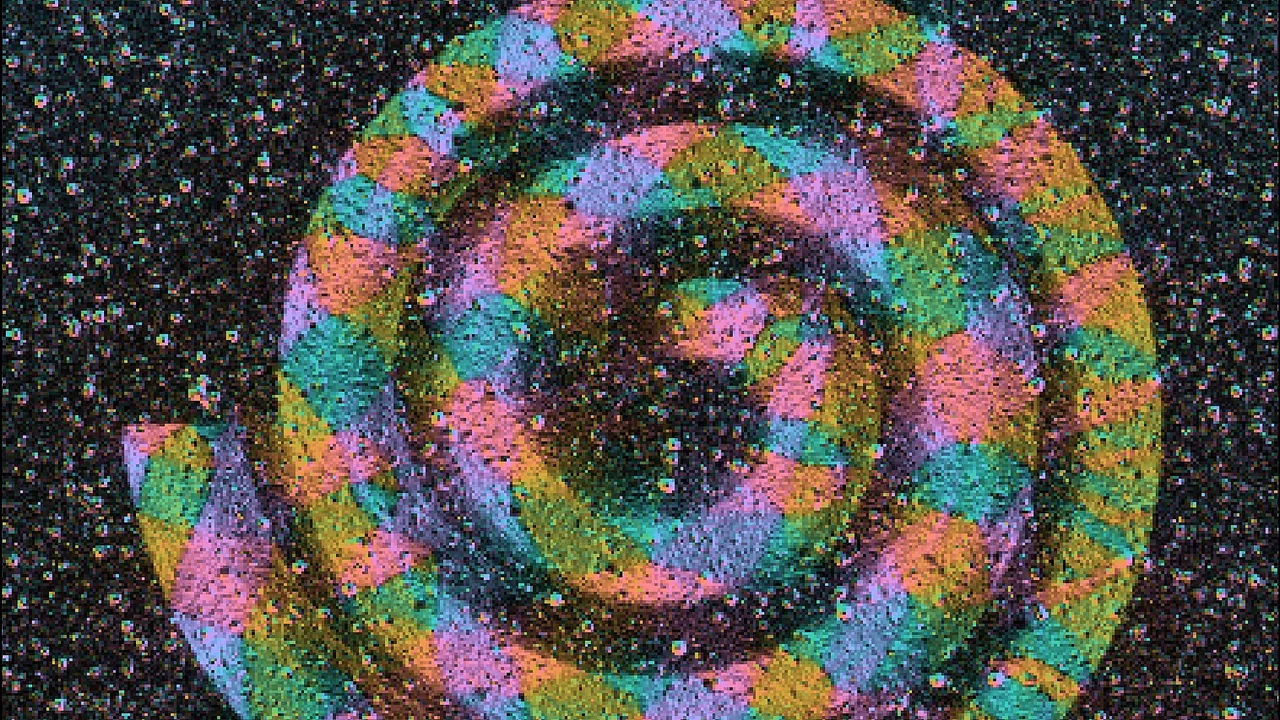 Ferromagnetic domains in spiral pattern for Fe60Al40