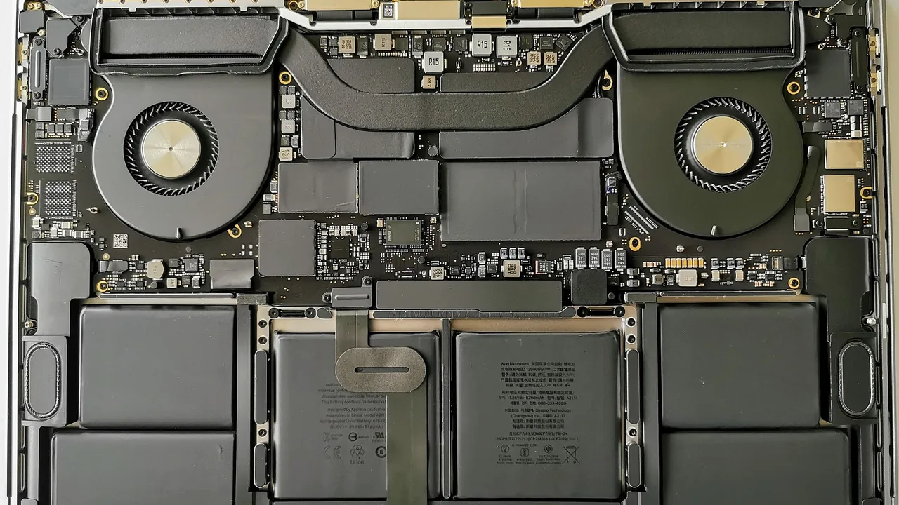 Teardown of MacBook Pro 16 inch laptop