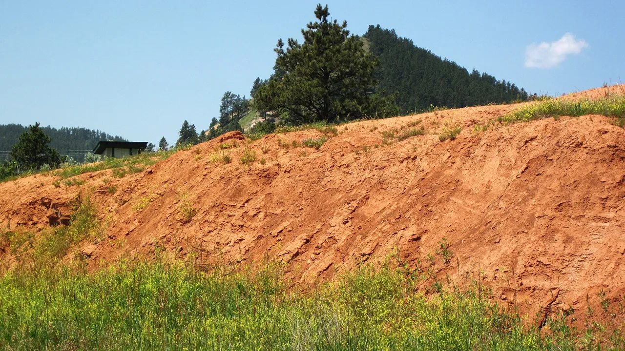 Spearfish Formation redbeds (Permian and-or Triassic; construction cut in Sundance, Wyoming, USA) 1 (19400055056)