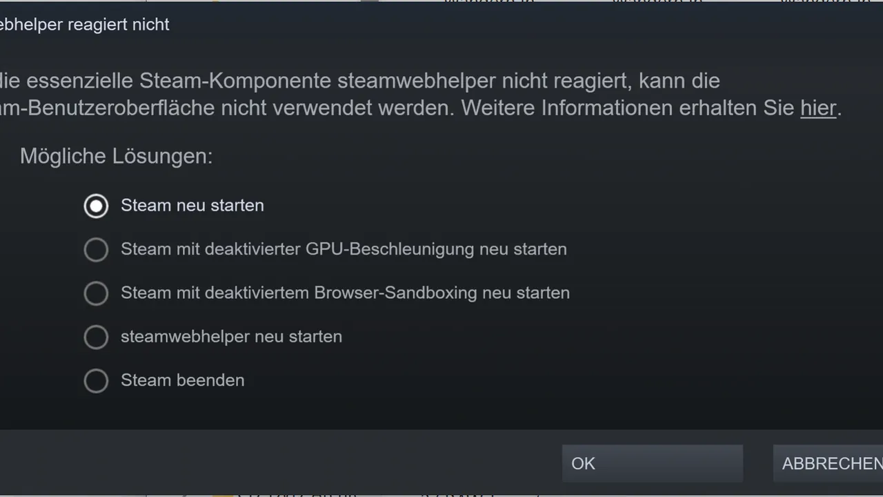 2025-02-09 15 35 39-Steamwebhelper reagiert nicht