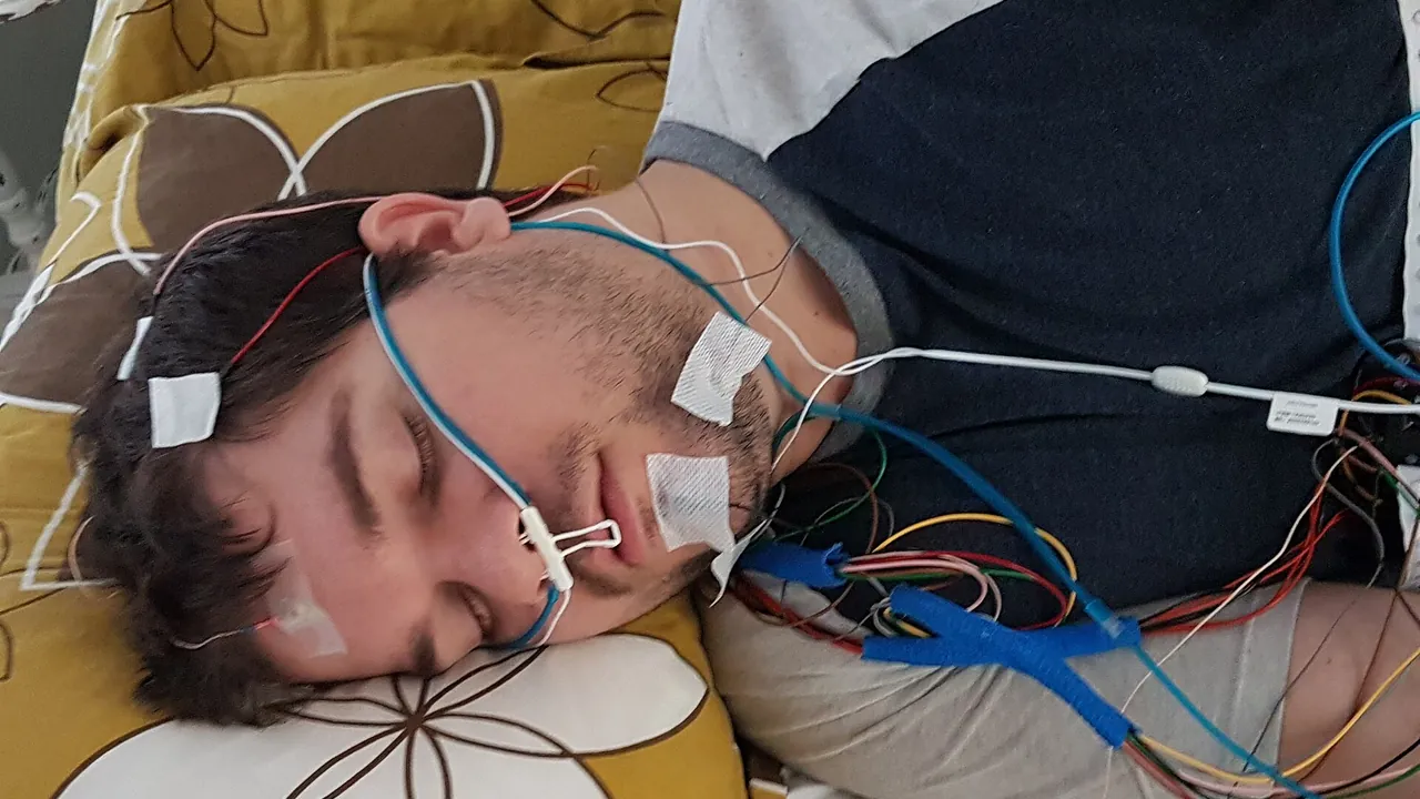 Polysomnography model on his side