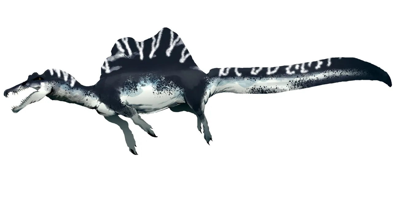Spinosaurus life restoration based on fossil reconstruction