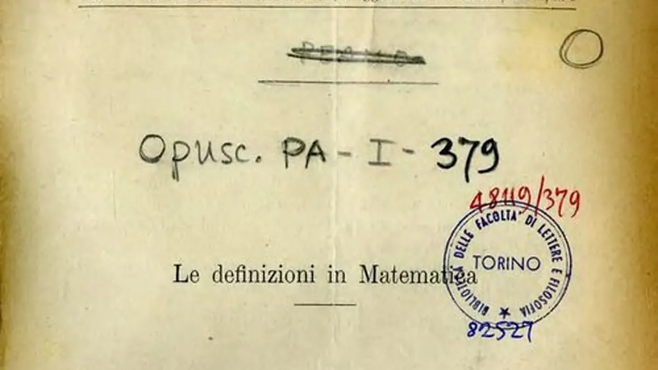 Le definizioni in matematica (Peano)