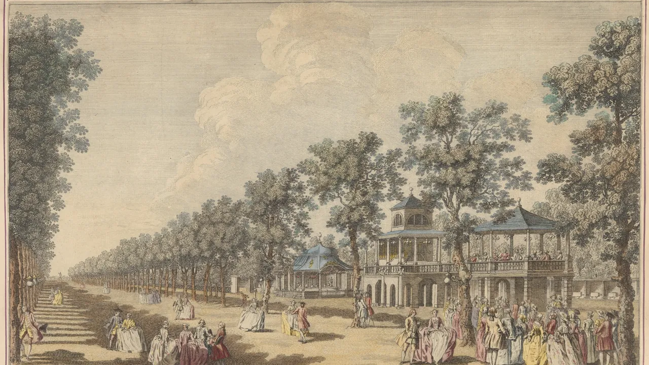Vauxhall Illustrated- Scrapbook of miscellaneous British 18th and 19th century prints, including Vauxhall Gardens MET DP