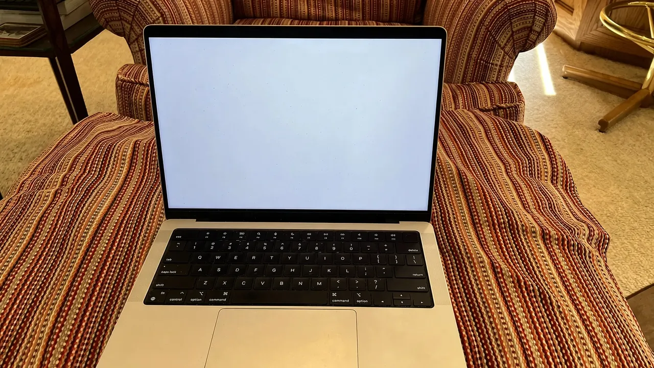 A 2021 14-inch Silver MacBook Pro
