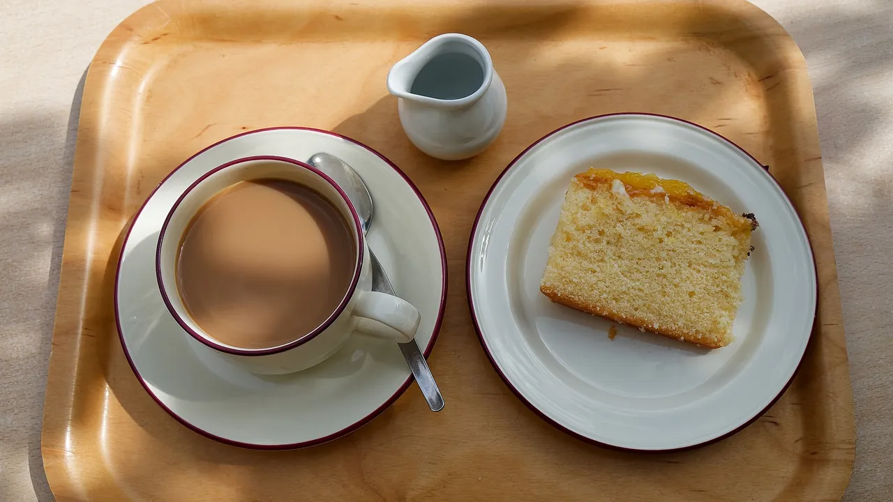 Coffee lemon drizzle cake Gibberd Garden Harlow Essex England 02 lighter