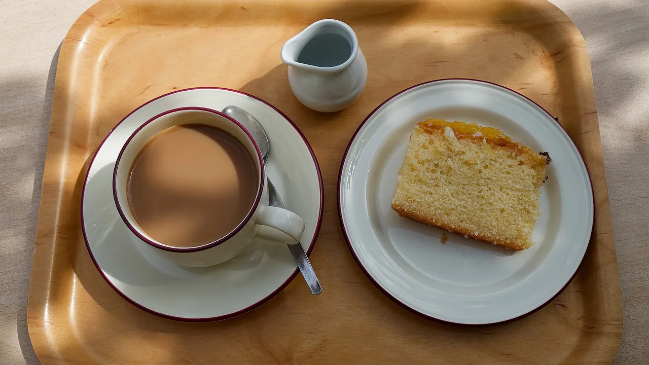Coffee lemon drizzle cake Gibberd Garden Harlow Essex England 03 darker