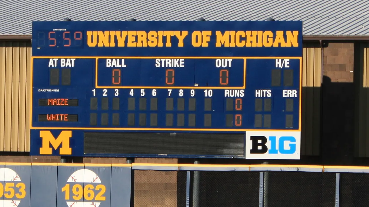 Ray Fisher Stadium scoreboard University of Michigan Ann Arbor