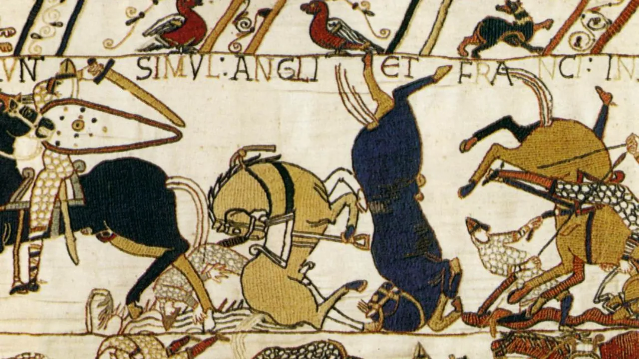 Tapestry by unknown weaver - The Bayeux Tapestry (detail) - WGA24165