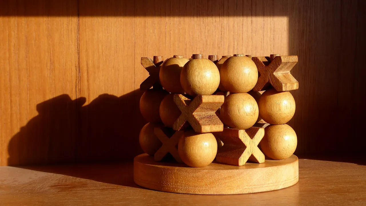 3D Tic Tac Toe made of wood 01