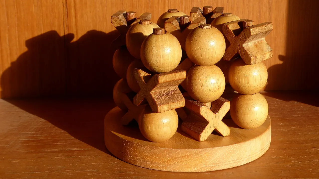 3D Tic Tac Toe made of wood 02