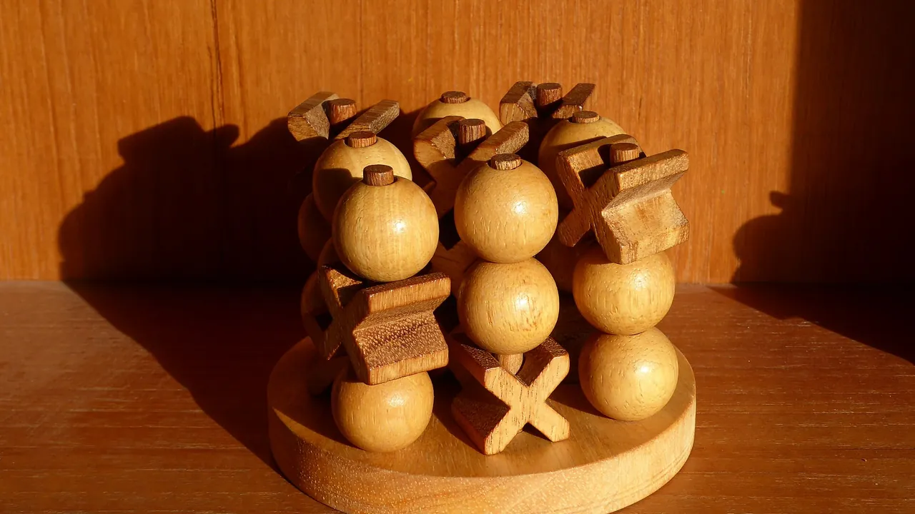 3D Tic Tac Toe made of wood 03