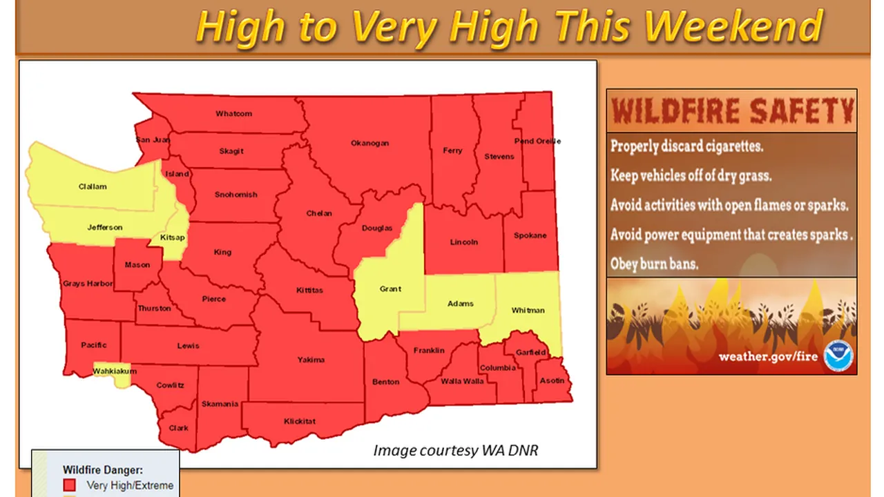NOAA wildfire warning Washington 2017 Labor Day