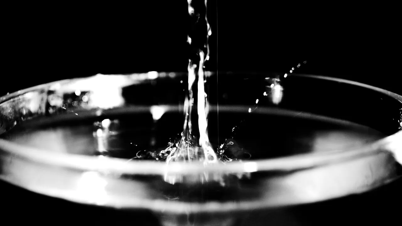 Water droplet and splash
