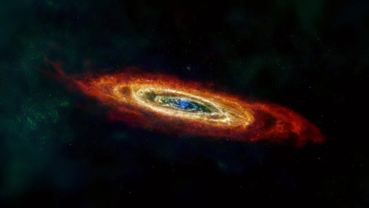 Andromeda Galaxy Imaged by Herschel, Planck, IRAS, COBE (PIA25163)