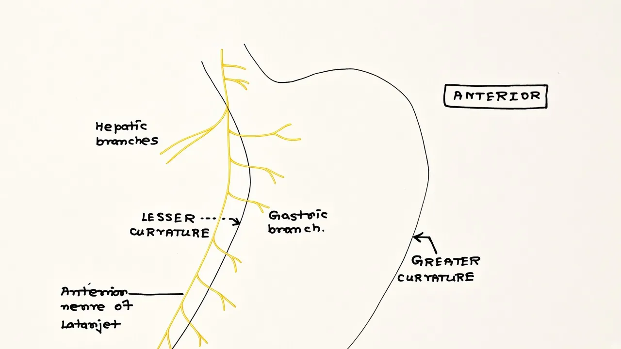 Anatomy of Anterior Vagus Nerve Diagram
