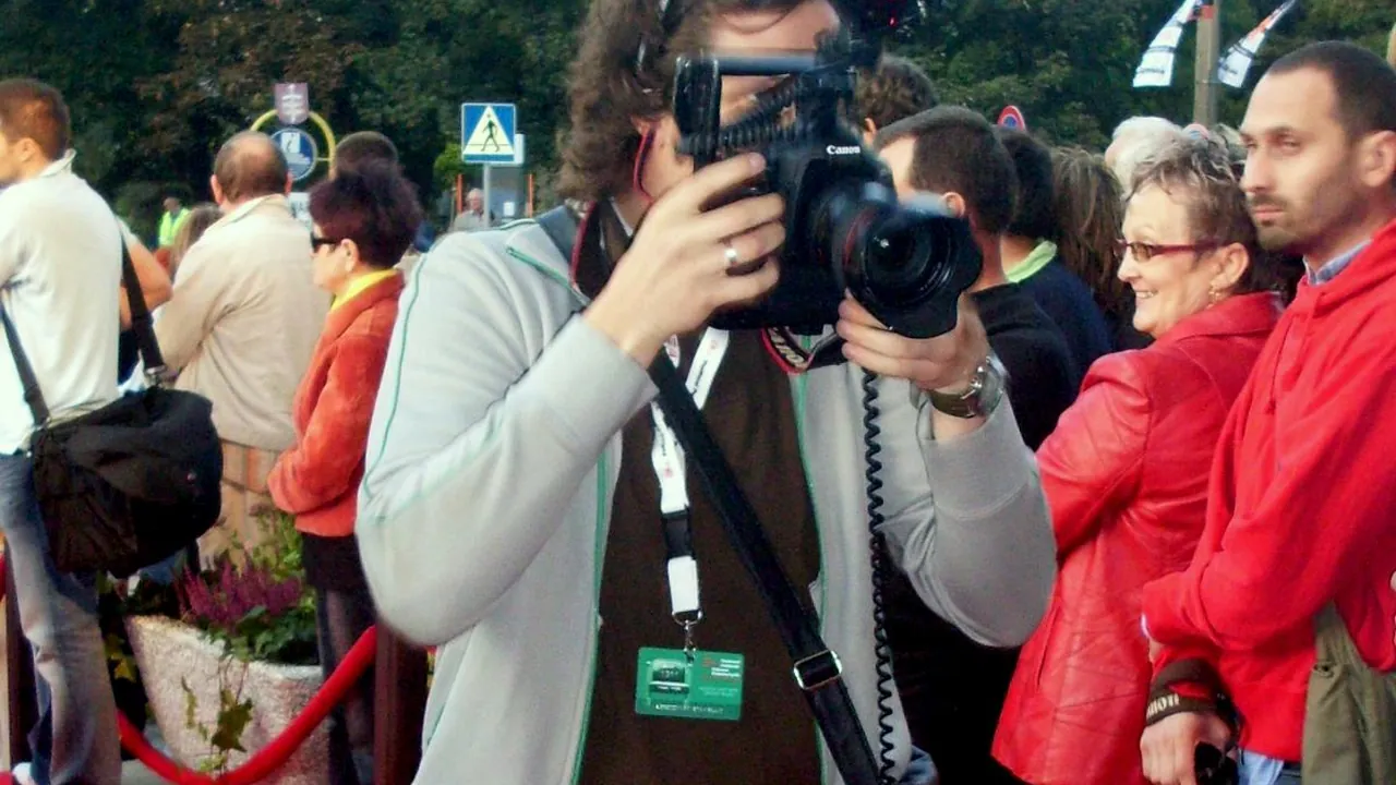 One of press photographers at XXXIV Polish Film Festival in Gdynia 2009
