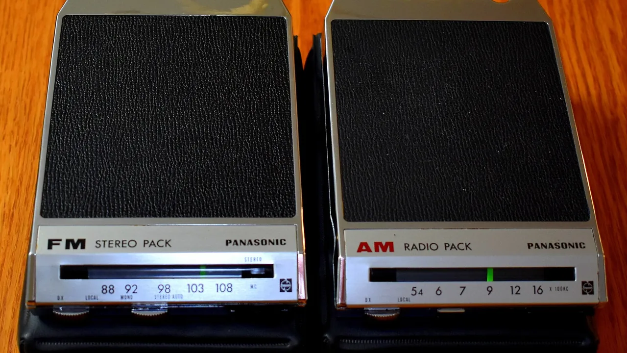 Pair Of Vintage Panasonic Radio Packs For Use With Panasonic 8-Track Car Stereos, AM Radio (Model CJ-901UB) & Stereo FM