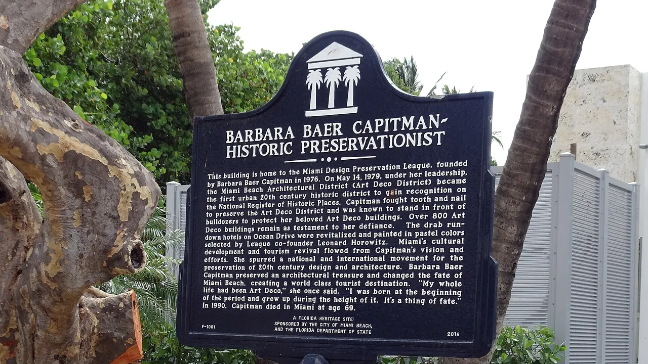 Barbara Baer Capitman historical marker 1001 Ocean Drive Miami Beach FL 33139 USA (3)
