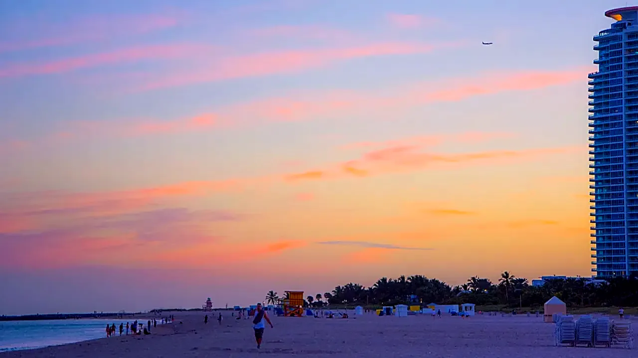 Skyline over Miami beach