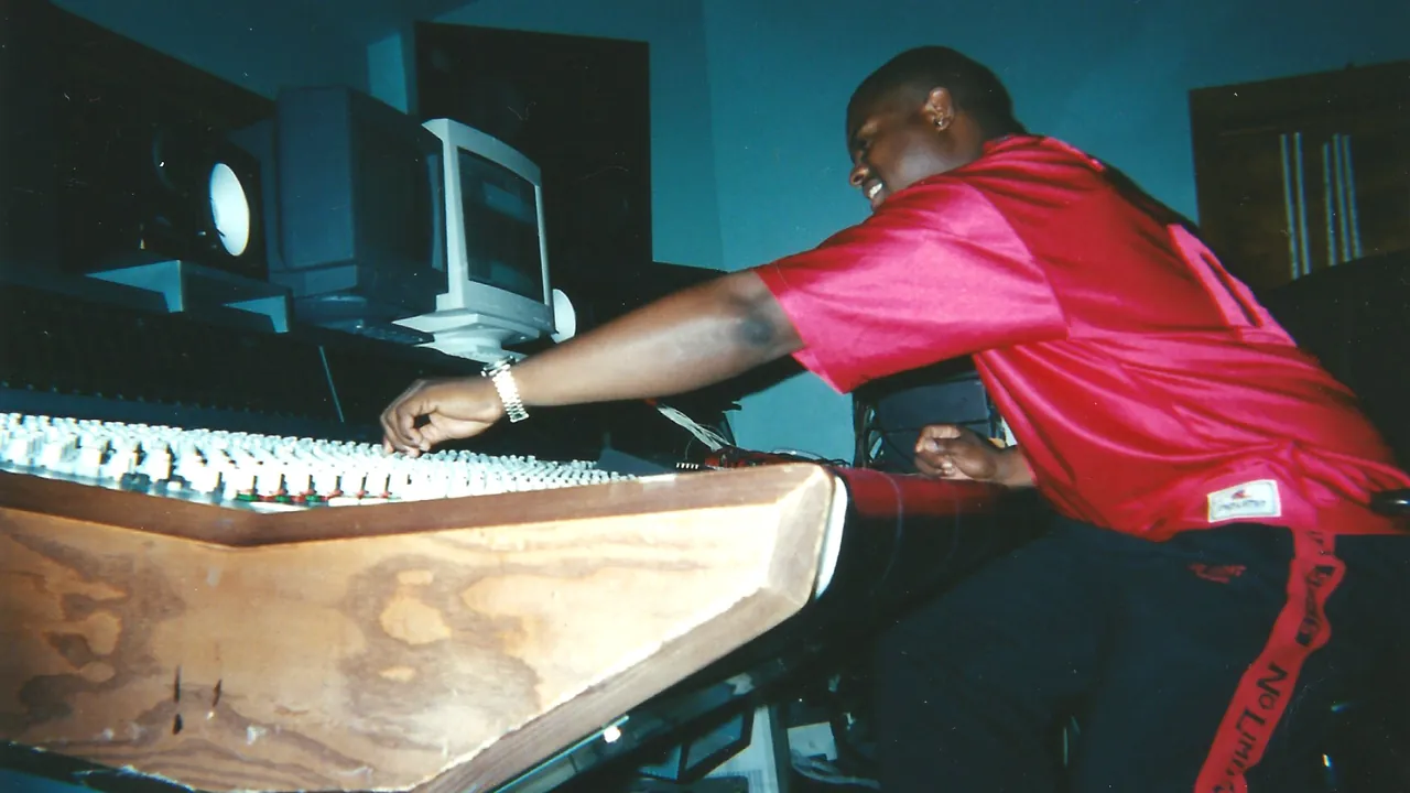 Donald XL Robertson in recording studio during Only God Can Judge Me album sessions