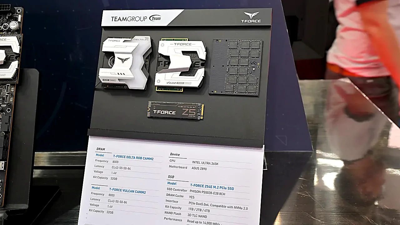 Teamgroup CAMM2 memory modules and SSD Computex 2025