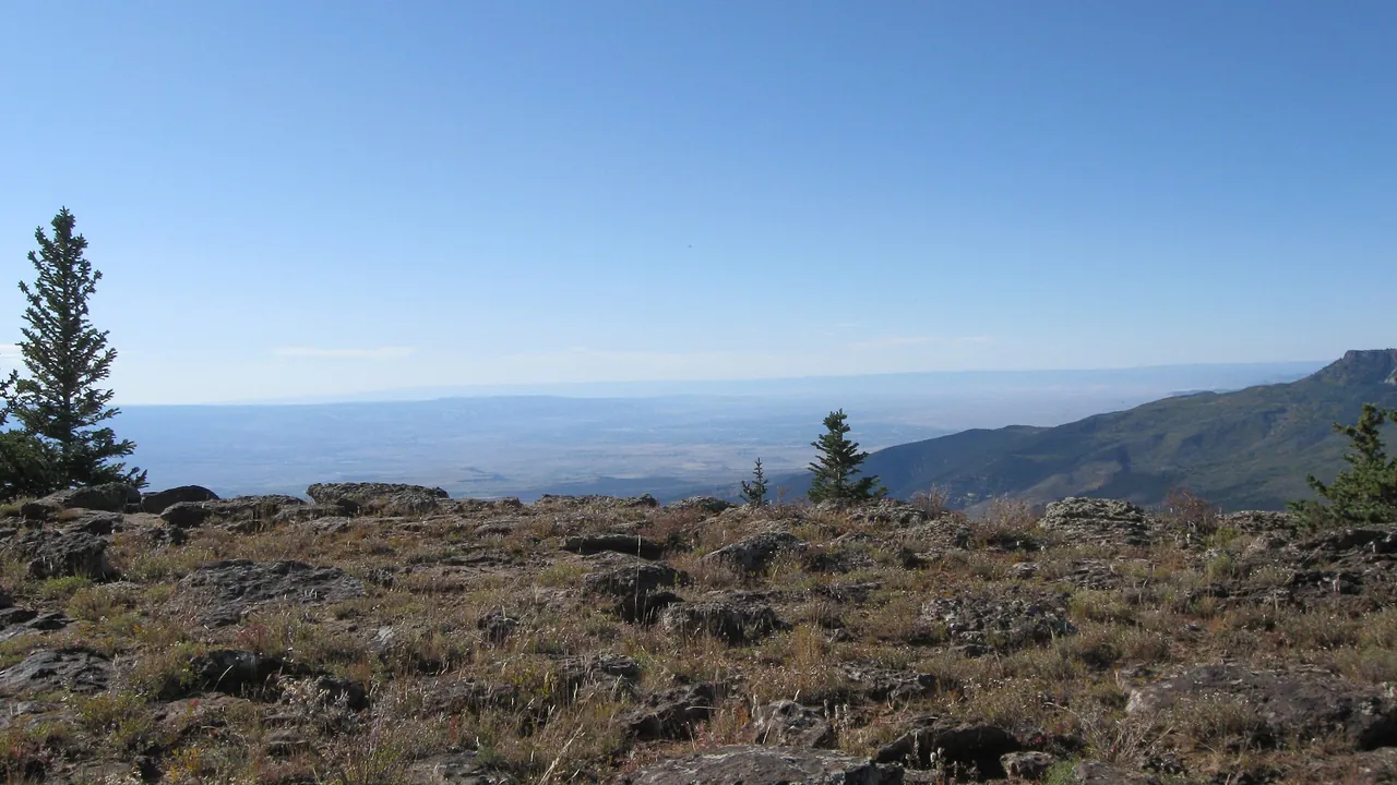 Looking towards Grand Junction Colorado from atop Grand Mesa Colorado