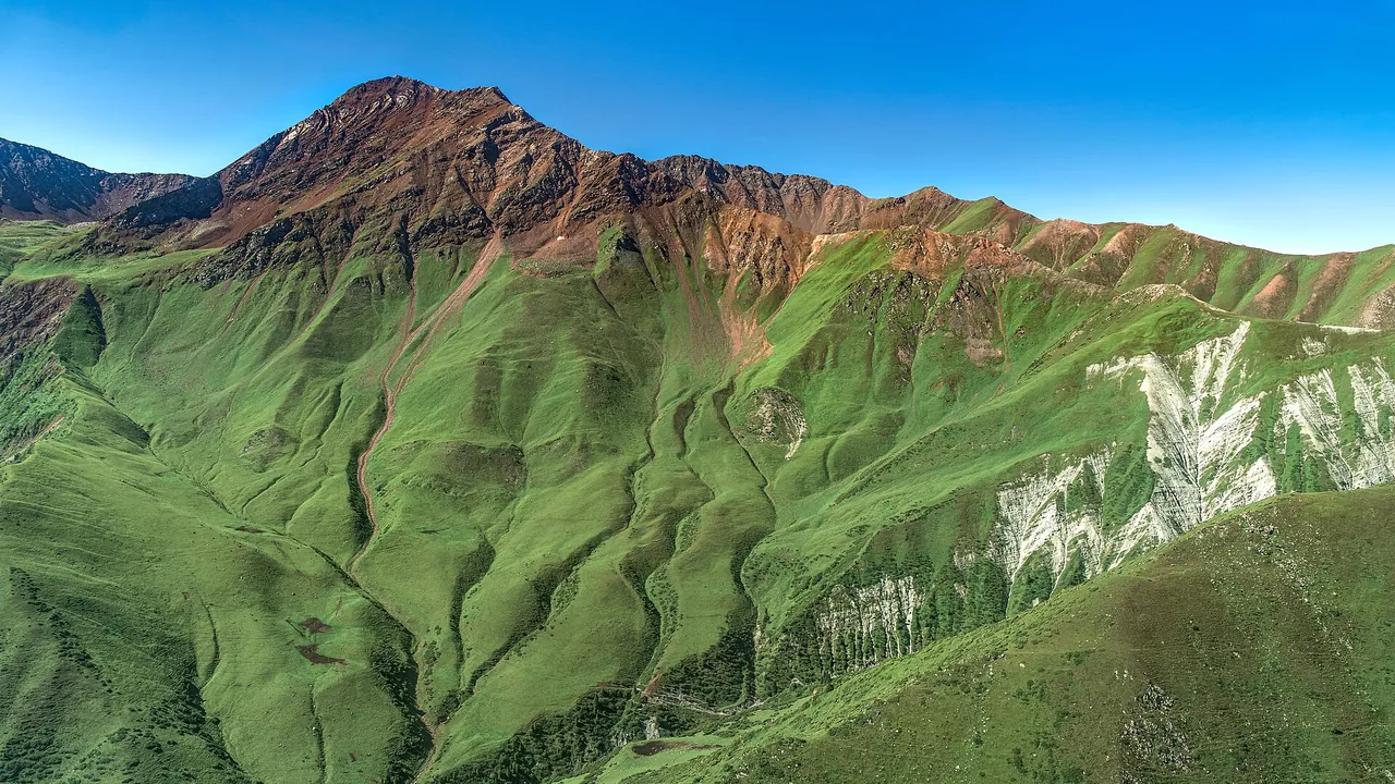 Mountain landscape in Khan Tengri Nature Park, Tien Shan - Aerial View