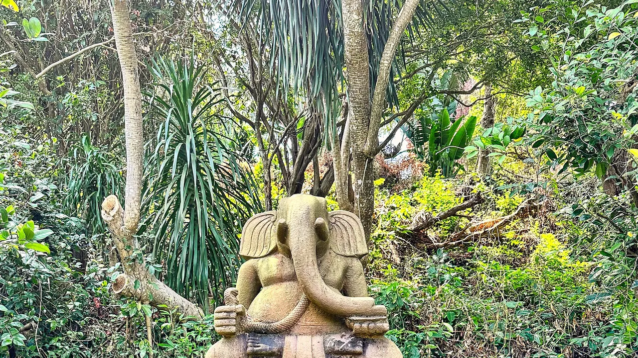 Hindu artwork in Thap Nhan Tower park, Tuy Hoa, Phu Yen province, Vietnam 060