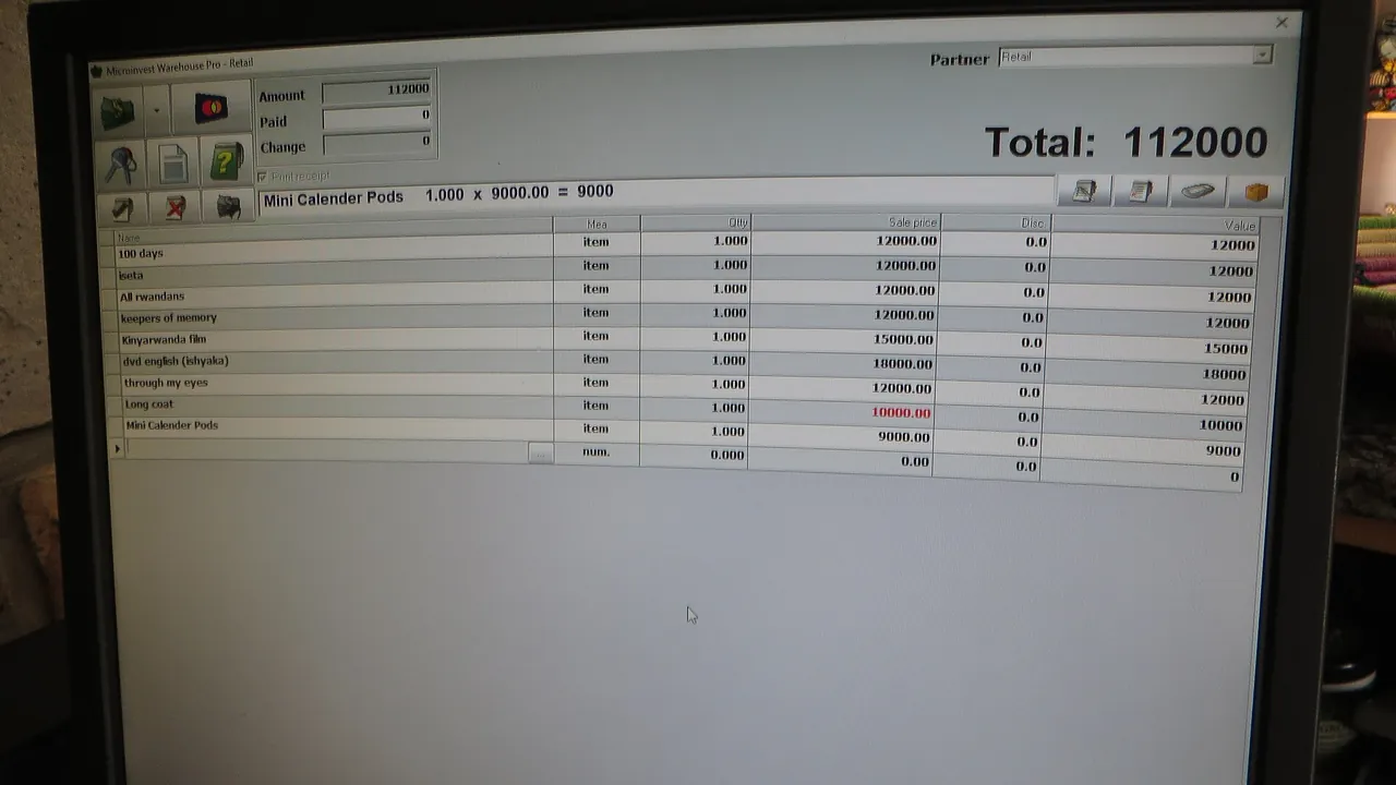 ASC Leiden - Rwanda 2021 - 039 - Screen shot of a spreadsheet for books with their prices - Kigali