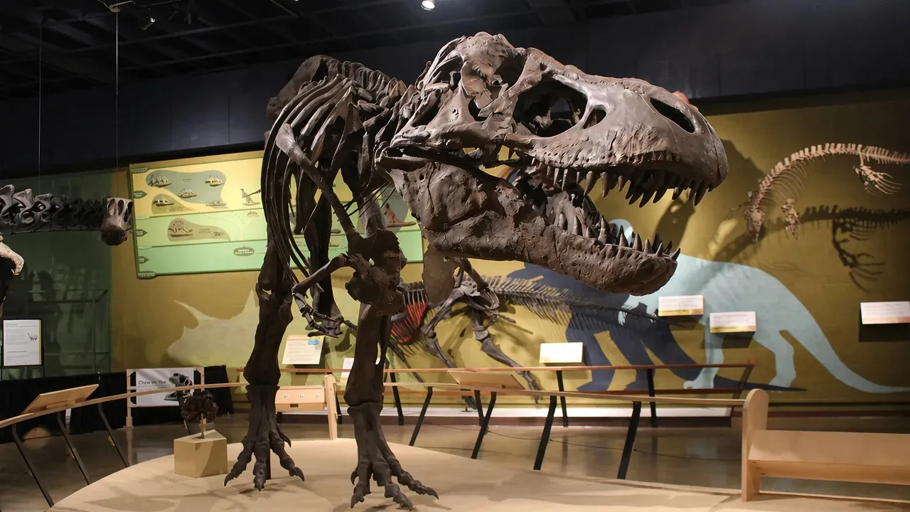 Tyrannosaurus rex skeleton (cast of specimen MOR 555) at Cleveland Museum of Natural History