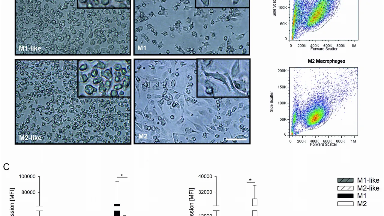 Morphology and surface marker expression of polarized macrophages