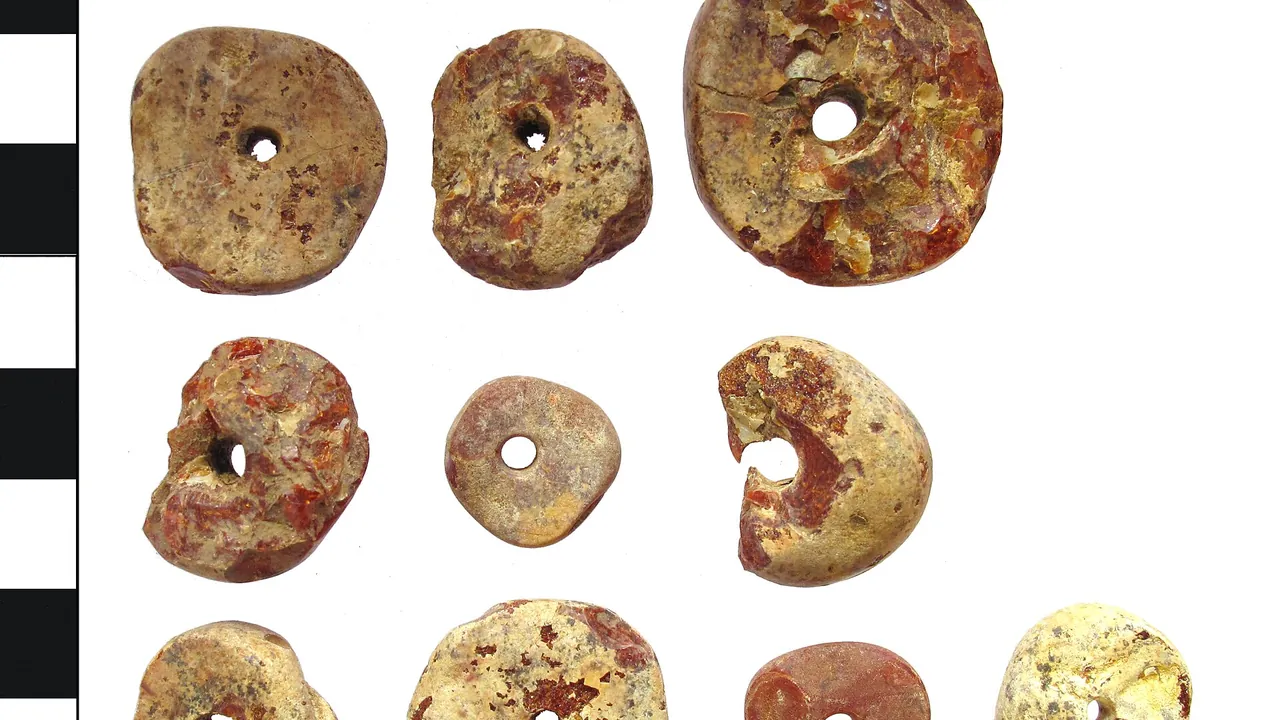 Early Medieval amber beads (plan). (FindID 540348)