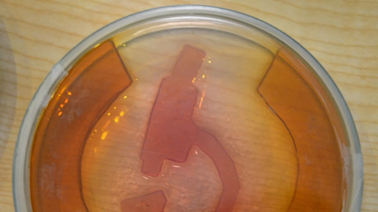 Bacterial cell culture on agar plate (Microscope conformation)