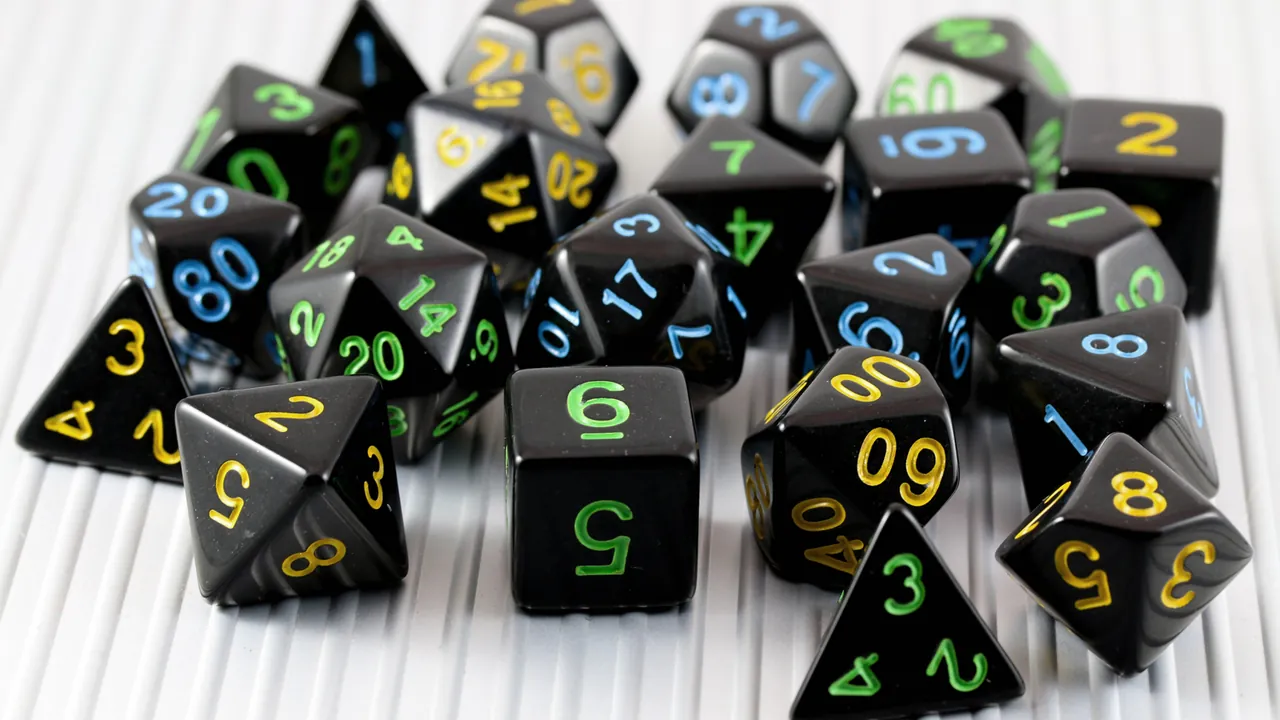 Black Polyhedral Game Dice