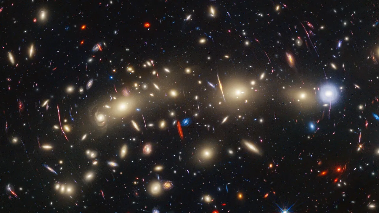 Galaxy cluster MACS0416 (Hubble and Webb composite image) (heic2310a)