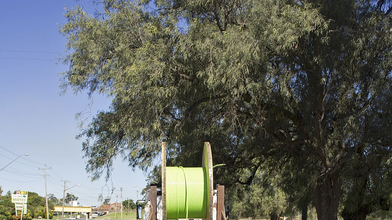 NBN Co fibre optic cable being laid in Tarcutta St in Wagga