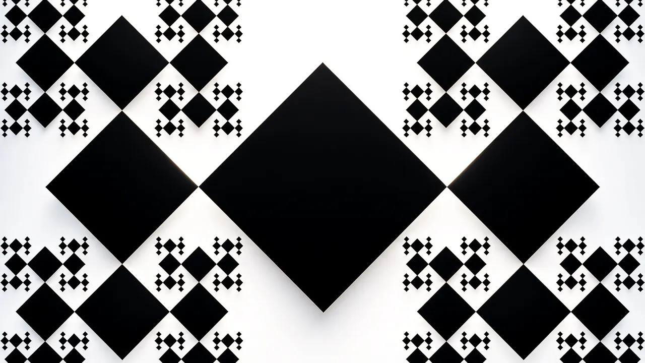 Golden Square fractal with T-branching 8