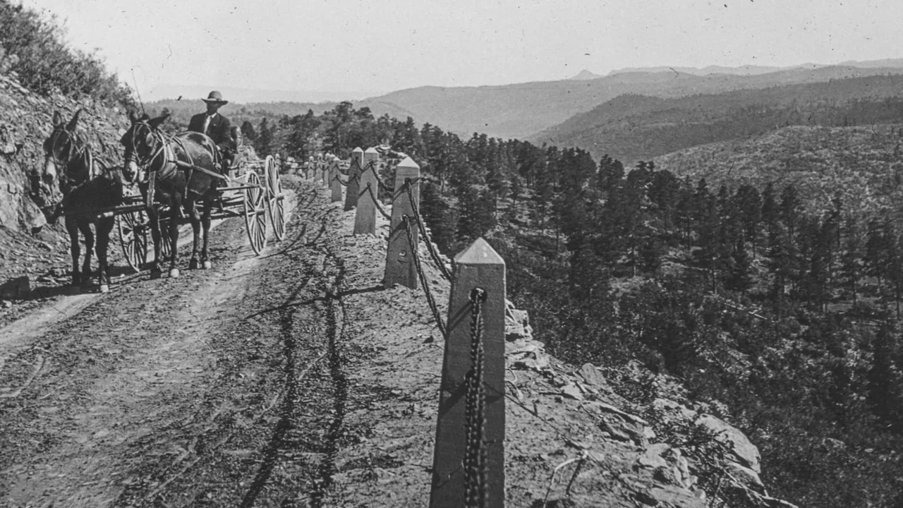 Mr. Ownby travelling on a dirt road in Wootton, Colorado - DPLA - 00b3d6077ecd60eb935776b0a016d507