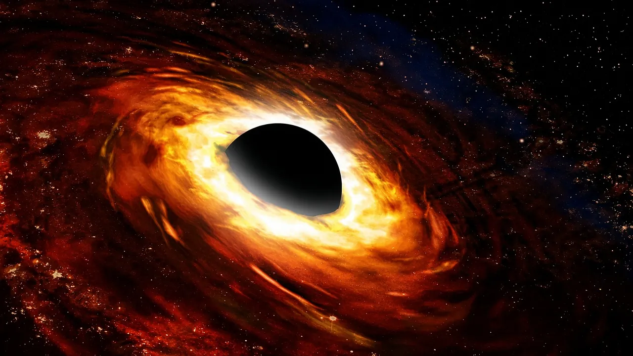Artist's impression of a black hole and accretion disk (Black-Hole-5K)