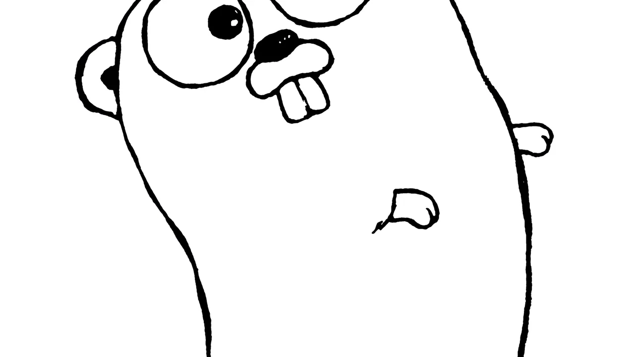 Go gopher mascot bw