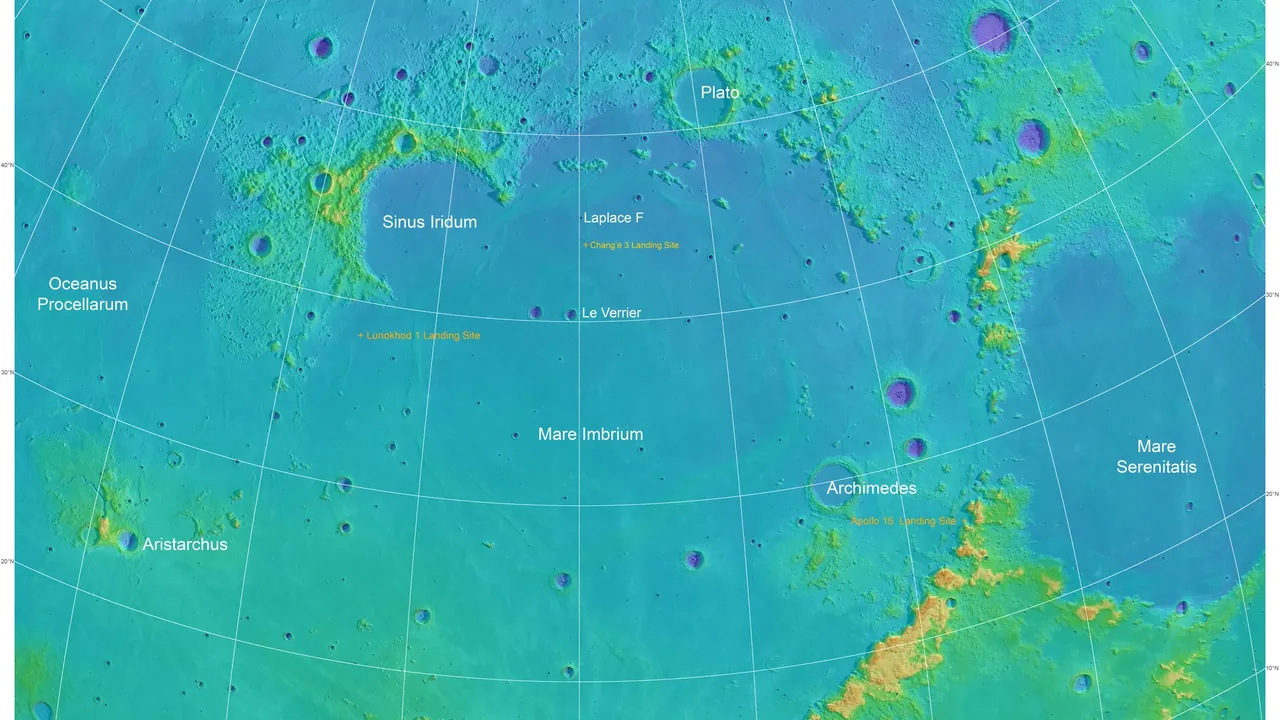 Chang'e 3 Lander and Rover From Above (LROC637)
