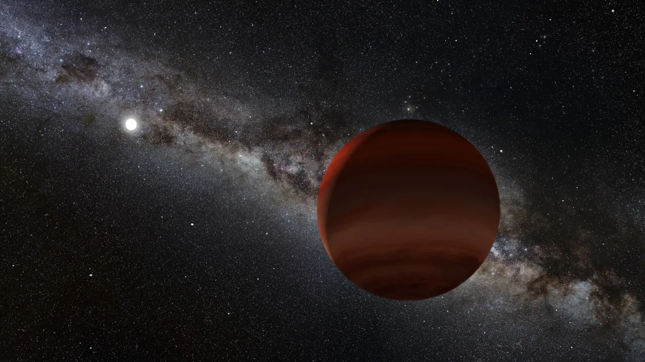 Artist’s impression of a brown dwarf orbiting a white dwarf (noirlab2020a)