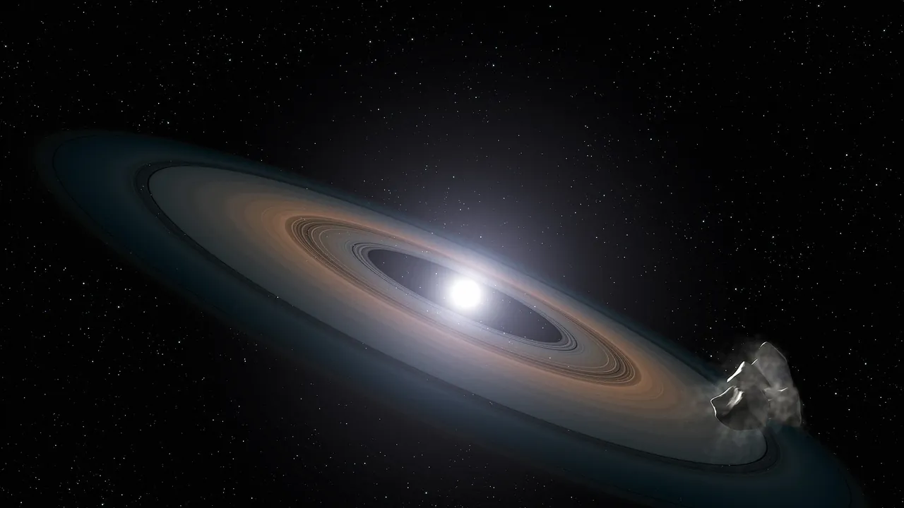Artist’s impression of debris around a white dwarf star